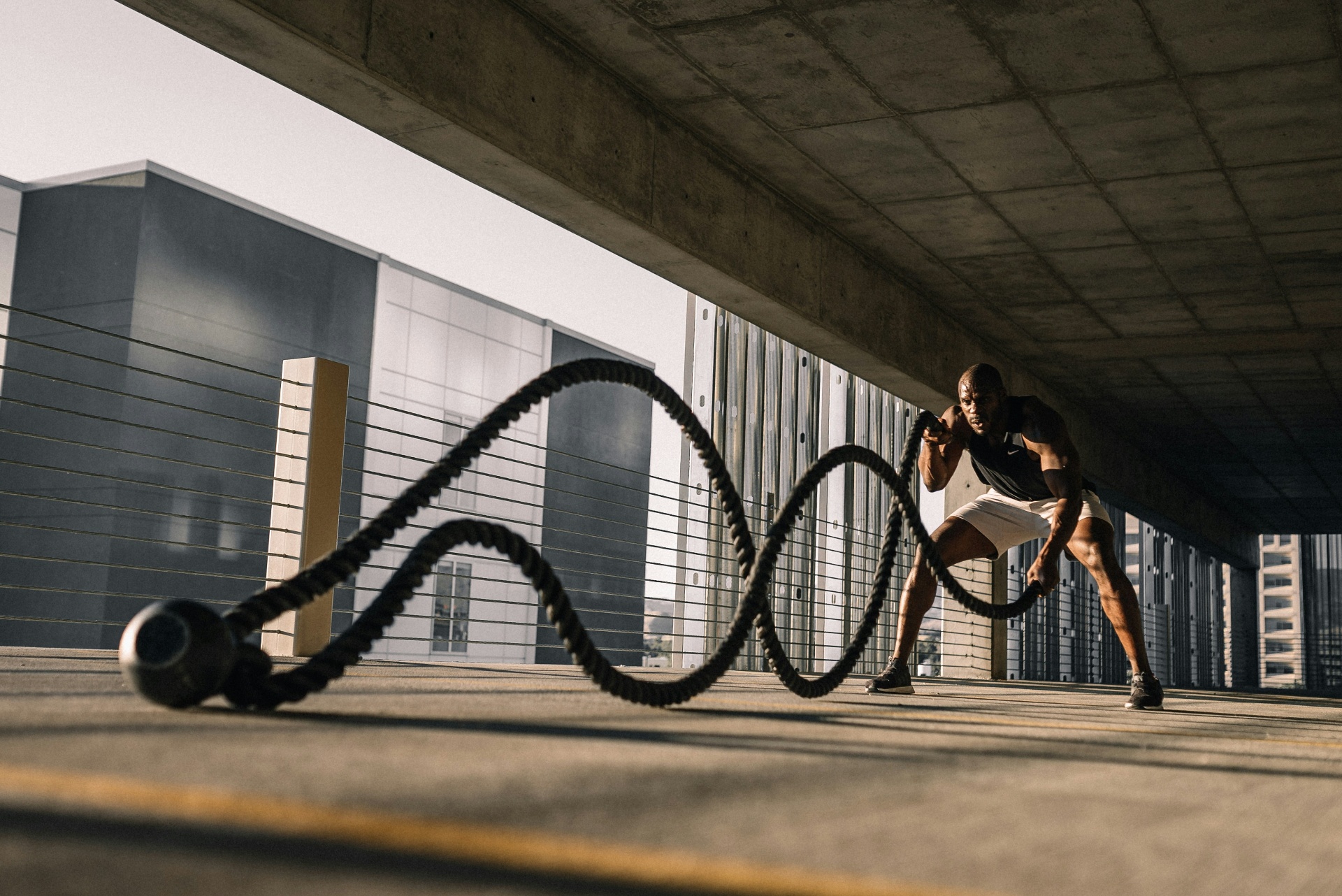 Battle-Ropes-Training im Freien